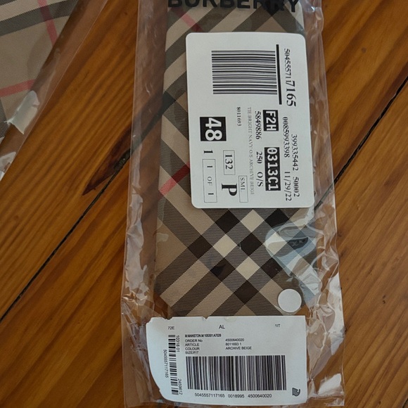 Burberry Tan and Black Checkered Tie - Picture 2 of 2